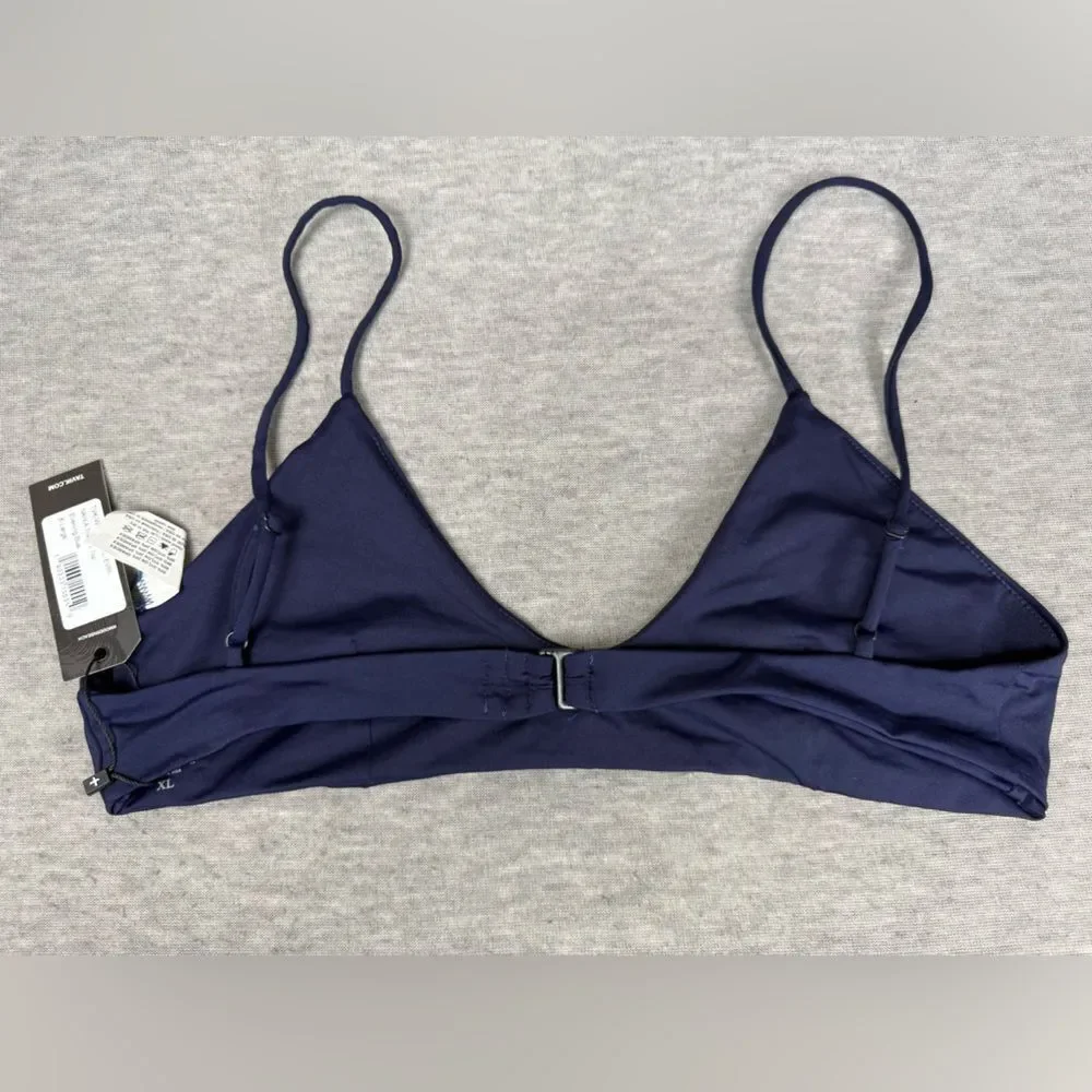 Tavik Nahla Triangle‎ Bikini Top Women's XL Evening Blue Stretch Beach Swimwear - Picture 5 of 6